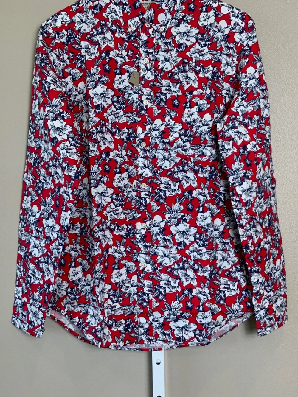 J. Crew Floral Slim Stretch Secret Wash Organic Cotton Button Down Shirt